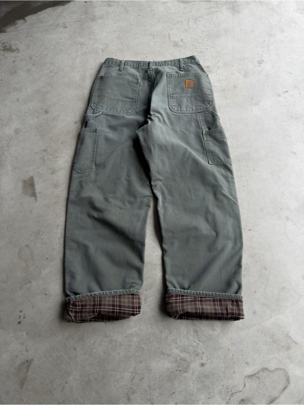 Vintage 90s Carhartt Flannel Lined Carpenter Pants - 34x32